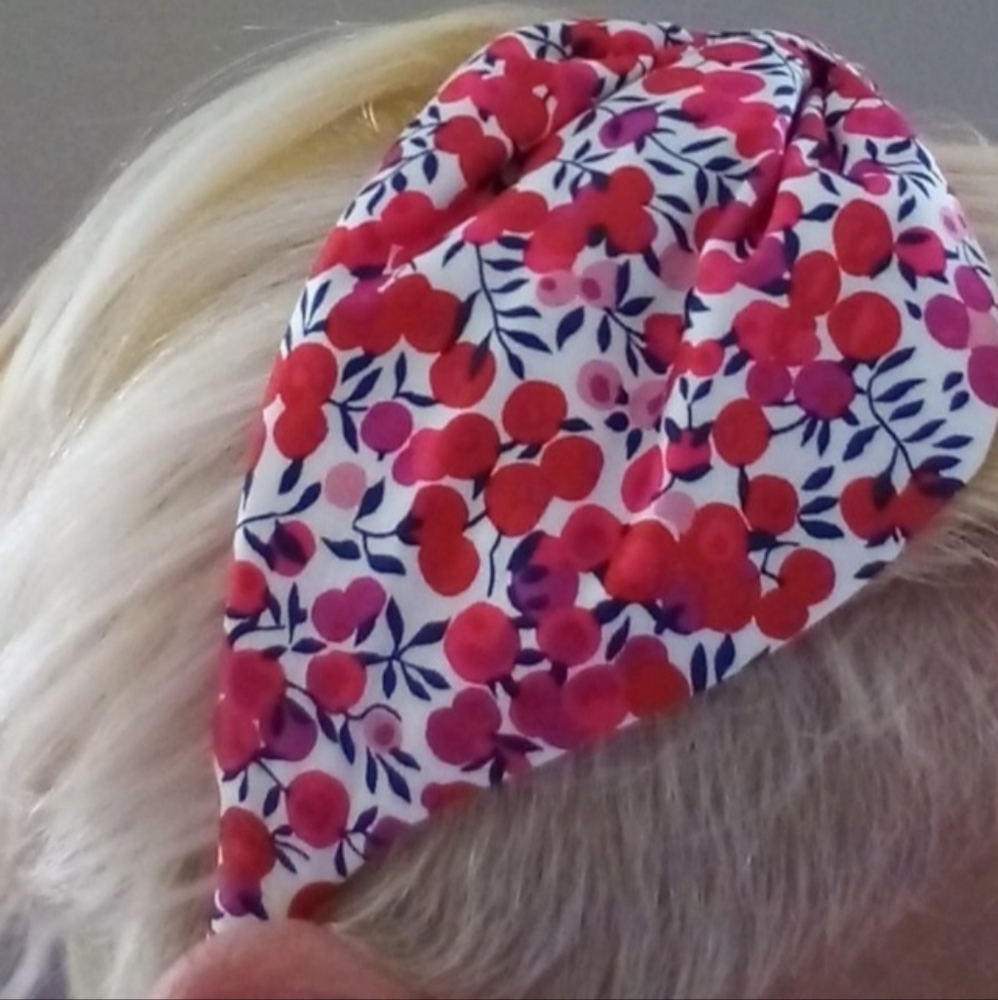 Liberty Art Fabric Tana Lawn Headband Wiltshire Red Blue Berry Classic Bespoke - Picture 3 of 12